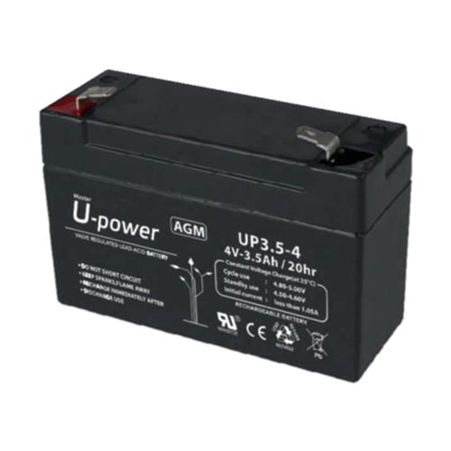 MASTER BATTERY BATT-4035-U Upower - Batería recargable - Tecnología plomo ácido AGM - Voltaje 4 V - Capacidad 3.5 Ah - 65 x 90 x