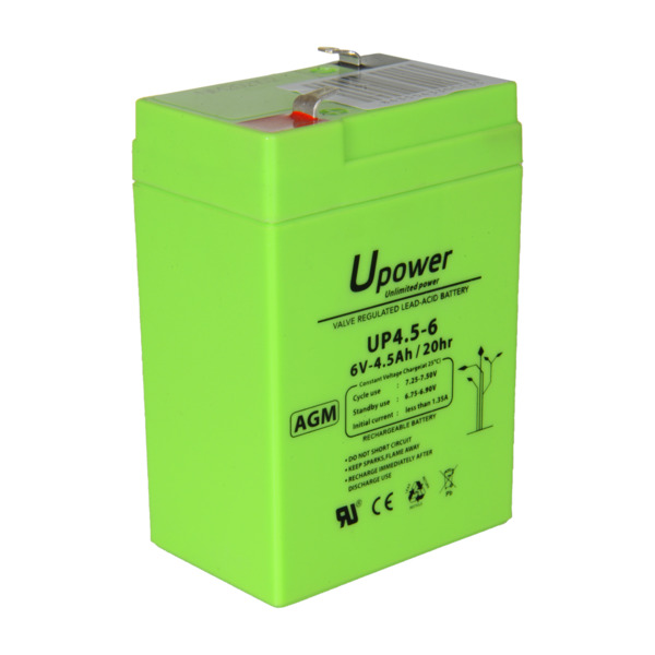 MASTER BATTERY BATT-6045-U Upower - Batería recargable - Tecnología plomo ácido AGM - Voltaje 6 V - Capacidad 4.5 Ah - 106 x 70 (1)