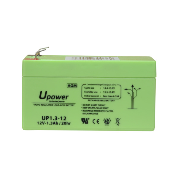 MASTER BATTERY BATT1213-U Upower - Batería recargable - Tecnología plomo ácido AGM - Voltaje 12 V - Capacidad 1.3 Ah - 58 x 97 x (3)