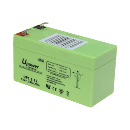 Comprar MASTER BATTERY BATT1213-U Upower - Batería recargable - Tecnología plomo ácido AGM - Voltaje 12 V - Capacidad 1.3 Ah - 58 x 97 x 43 mm / 570 g - Para respaldo o uso directo