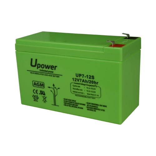 MASTER BATTERY BATT1270-U Upower - Batería recargable - Tecnología plomo ácido AGM - Voltaje 12 V - Capacidad 7.0 Ah - 93.5 x 15