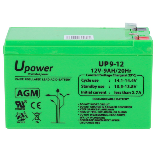 MASTER BATTERY BATT1290-U Upower - Batería recargable - Tecnología plomo ácido AGM - Voltaje 12 V - Capacidad 9.0 Ah - 95 x 151 (1)