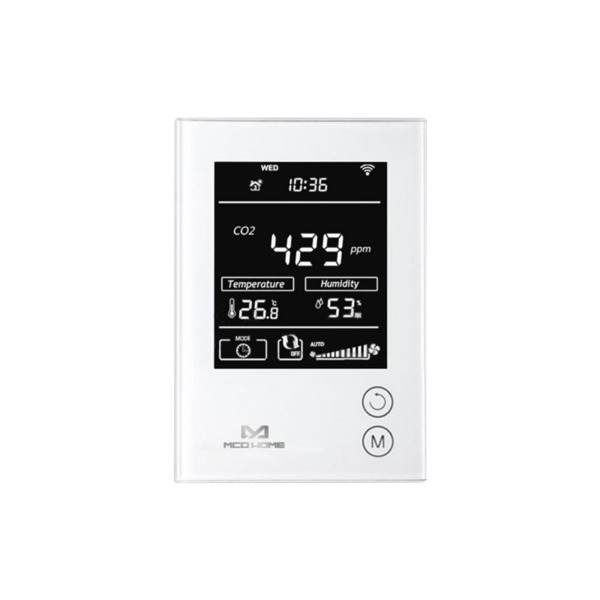 MCO Home VESTA-241 MH9-CO2-WD Sensor/medidor de CO2, temperatura y humedad. Compatible con Z-Wave Plus. Pantalla LCD. 2 botones