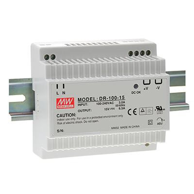 Mean Well DR-100-12 Fuente Alimentación Conmutada para Carril DIN 90W 12VDC 7.5A (1)