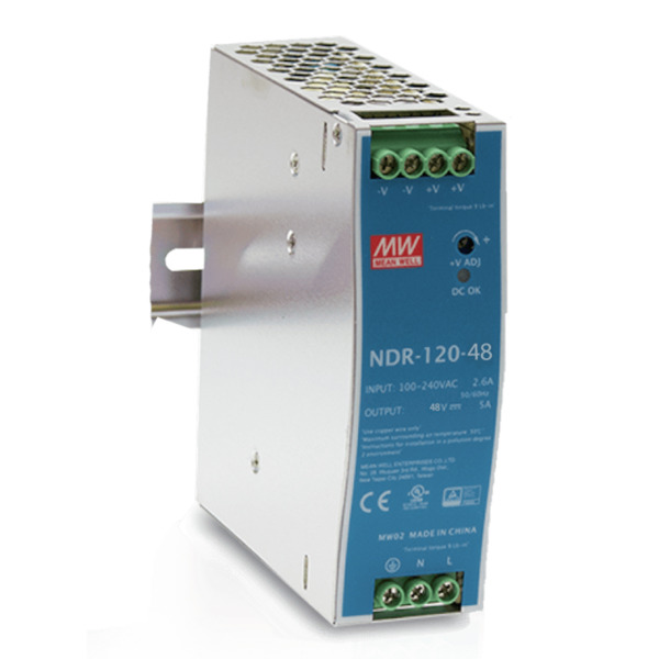 Mean Well NDR-120-48 Fuente de Alimentación Conmutada para Carril DIN 120W 48Vcc 2.5A
