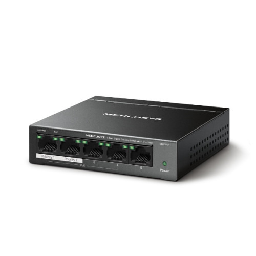 Mercusys MS105GP switch Gigabit Ethernet (10/100/1000) Energía sobre Ethernet (PoE) Negro (2)