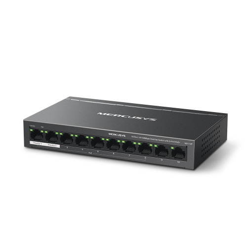 Mercusys MS110P switch Gestionado Fast Ethernet (10/100) Energía sobre Ethernet (PoE) Negro (2)