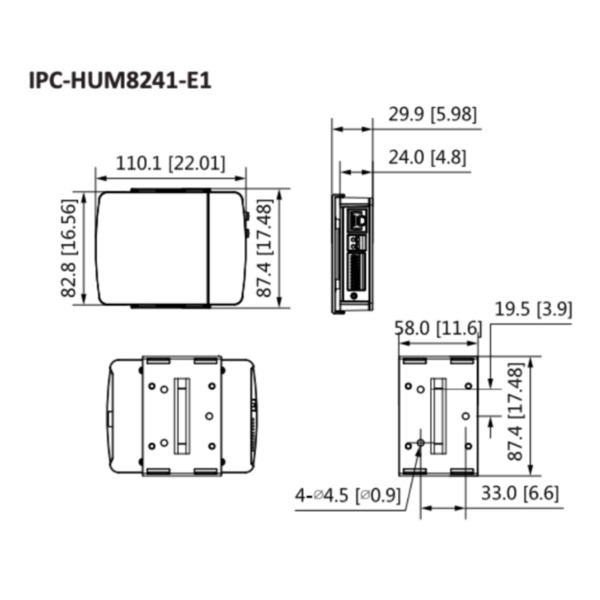 Minicámara IP H265 Pinhole 2M DN WDR 2.8mm IVS AUDIO E/S + Unidad principal AI (1)
