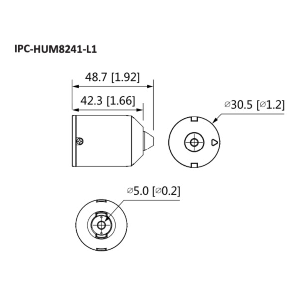 Minicámara IP H265 Pinhole 2M DN WDR 2.8mm IVS AUDIO E/S + Unidad principal AI (2)