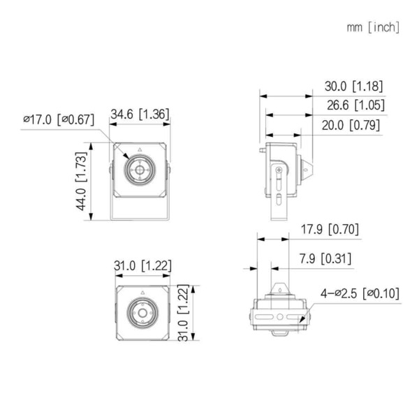 Minicámara IP H265 Pinhole 2M DN WDR Starlight 2.8mm IVS AUDIO MIC (1)