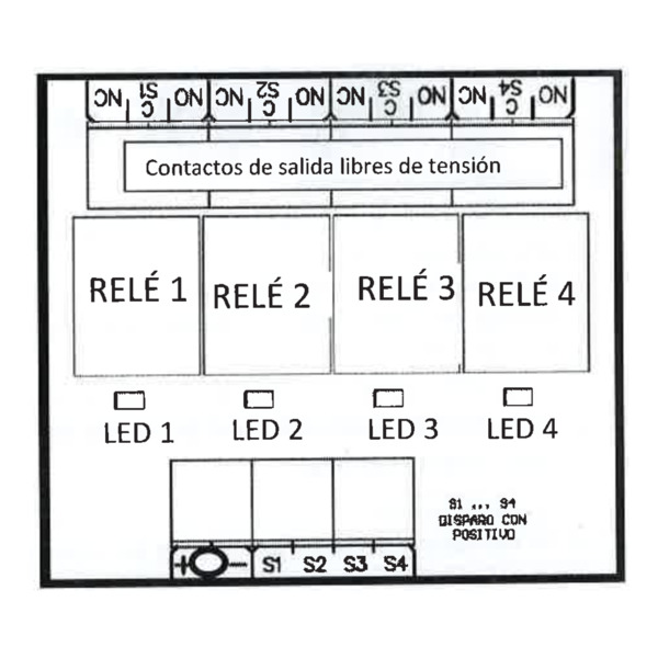 Modulo 4 relés. Alimentación a 24v (1)