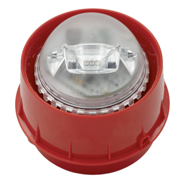 MORLEY WSF-RR-RF Sirena con flash rojo vía radio en red Mesh de Agile. Incluye 4 pilas CR123A. Color rojo