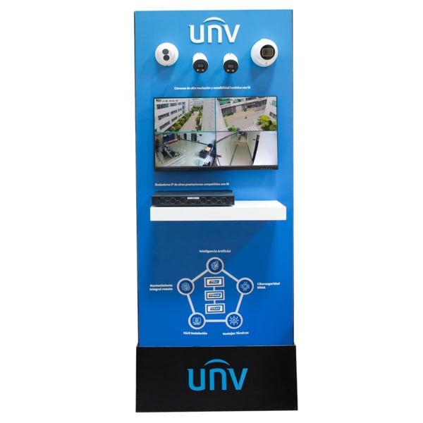 NACIONAL UV-TOTEM Panel de exposición de Uniview - CCTV 4K - Las tecnologías más avanzadas - Switch con conexión internet - Plug