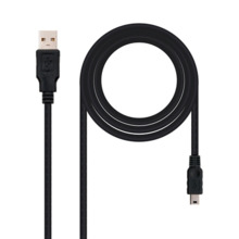 Nanocable Cable USB 2.0, A/M-Mini B/M, negro, 0.5m