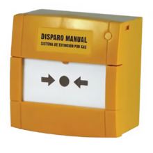 NOTIFIER M3A-Y000SG-K013-65 Pulsador KAC Disparo de Extinción EN-12094-3. Color Amarillo