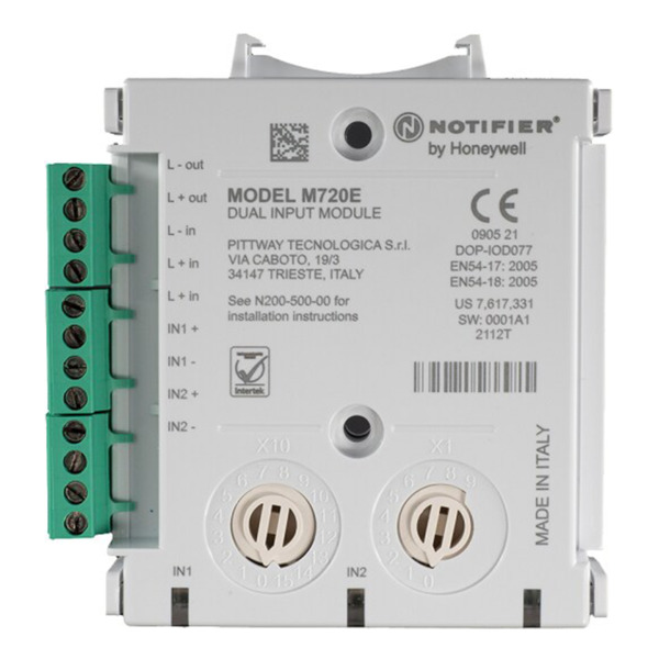 NOTIFIER M720E Módulo monitor direccionable con 2 entradas supervisadas. Protocolos CLIP y OPAL