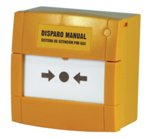 Notifier NOTIFIER-232 M3A-Y000SG-K013-65 Pulsador de disparo de extinción por rotura de cristal. Instalación en superficie o emp