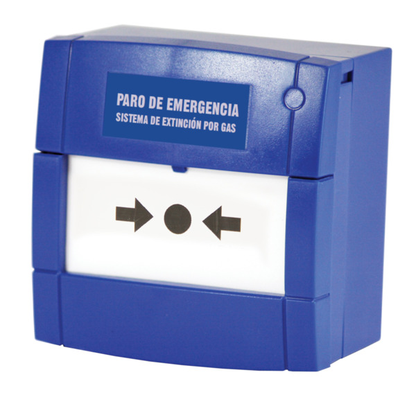 Notifier NOTIFIER-233 M3A-B000SG-K013-66 Pulsador de paro de extinción por rotura de cristal. Instalación en superficie o empotr