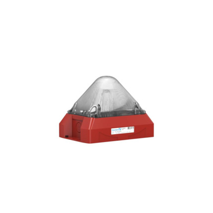 Comprar Notifier NOTIFIER-245 PY X-M-05-CL Luz de flash compacta de 5 julios, 24V CC, IP66, sincronizable. Cuerpo piramidal rojo y lente transparente. EN54-23.