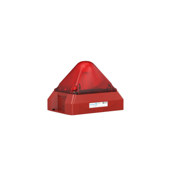 Notifier NOTIFIER-246 PY X-M-05-RED Luz de flash compacta de 5 julios, 24VDC, IP66, sincronizable. Cuerpo piramidal color rojo y