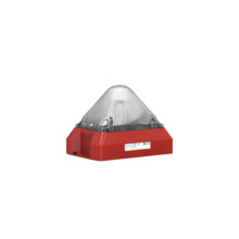 Notifier NOTIFIER-248 PY X-M-10-CL Luz de flash, 10 julios, 10-57VDC, IP66. Sincronizable. Cuerpo piramidal cúbico rojo y lente