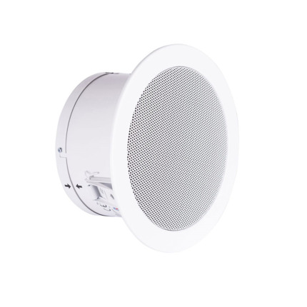 Comprar Notifier NOTIFIER-637 ABT-S206.W Altavoz metálico de techo Notifier para montaje empotrado. Potencia de 6W para líneas de 100V con transformador de potencia variable (6-3-1,5-0,75W). Respuesta de frecuencia: 120 - 20.000 Hz. Grado de protección I