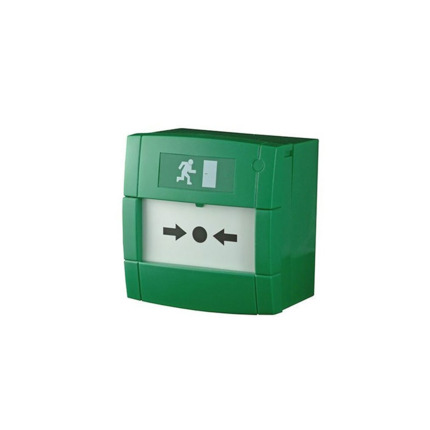Comprar Notifier NOTIFIER-719 M3A-G000SG-K013-13 Pulsador de salida de emergencia. Color verde. Disparador flexible. Contacto unipolar. Montaje en superficie