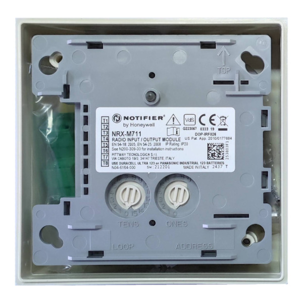 NOTIFIER NRX-M711 Módulo de entrada y salida vía radio. Incluye 4 pilas CR123A