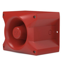 NOTIFIER PA-10 Sirena roja con chasis con protección antigolpes