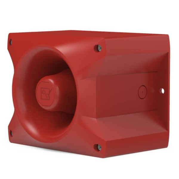NOTIFIER PA-10 Sirena roja con chasis con protección antigolpes