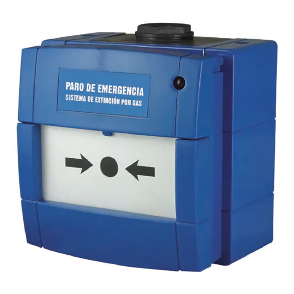 NOTIFIER W3A-B000SG-K013-66 Pulsador KAC Paro de Extinción EN-12094-3. IP65. Color Azul
