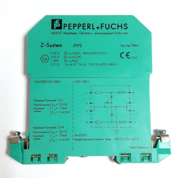NOTIFIER Z972 Barrera Zener para conectar 1 sirena IS-MB1 o IS-MC1 "EEX ia"