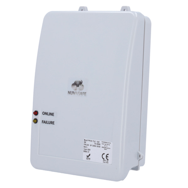 NUVATHINGS PYRUS-TLE Transmisor de alarma certificado EN54-21 - ETHERNET, GPRS/NBIOT/LTE-CAT-M1 + LORA - Comunicación con CRA/CR