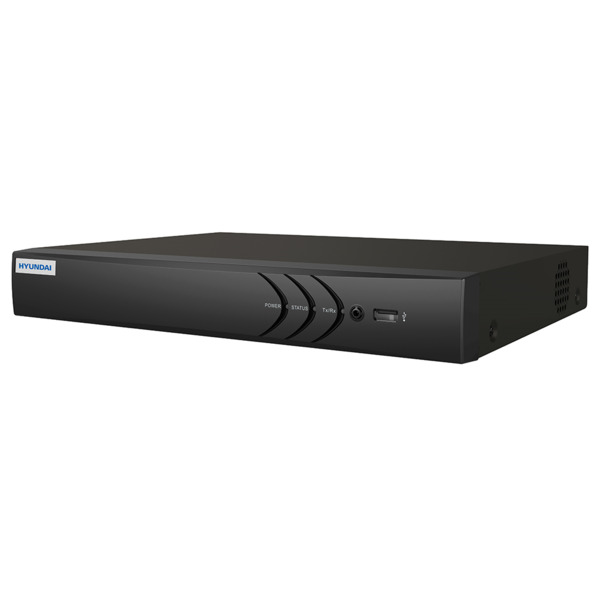 NVR IP de 8 canales HYUNDAI. Formatos H.265+/H265. Grabación de hasta 8MP. 80/80Mbps de entrada/salida. Salidas VGA 1080P y HDMI