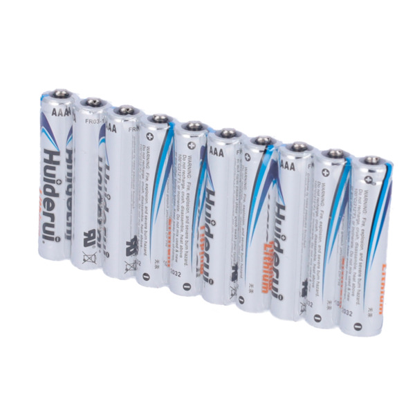 OEM 10XBATT-AAA-FR03 Huiderui - Pack de pilas AAA / FR03 / 24LF - 10 unidades - Voltaje 1.5 V - Litio - Capacidad nominal 1000 m (1)