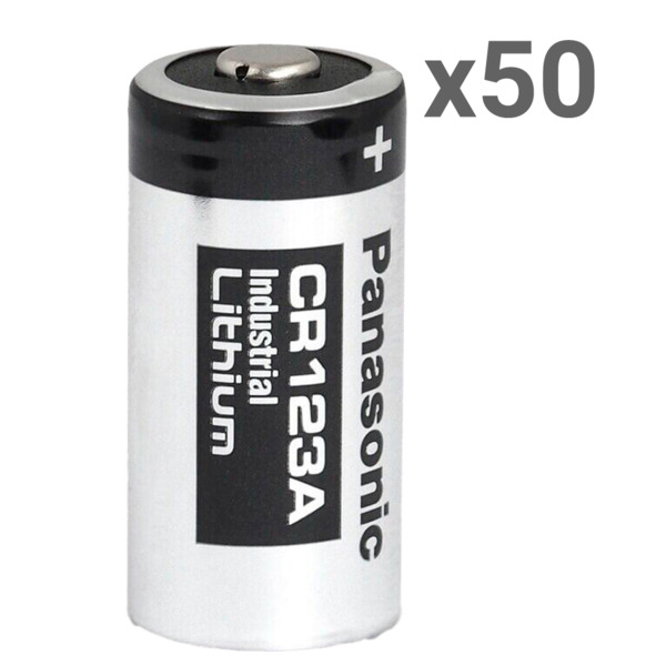OEM 50XBATT-CR123A-P Panasonic - Pila Litio CR1123A - Pack de 50 unidades - Voltaje 3.0 V - Capacidad nominal 1550 mAh - Compati