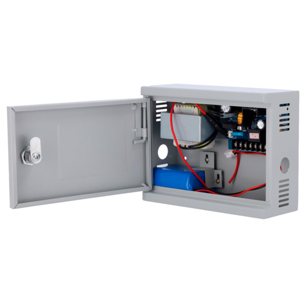 OEM AC-12DC2A-BAT Alimentador para control de acceso - Configurable NO/NC - Salida DC 13.5V / 2A - Caja de metal con cerradura -
