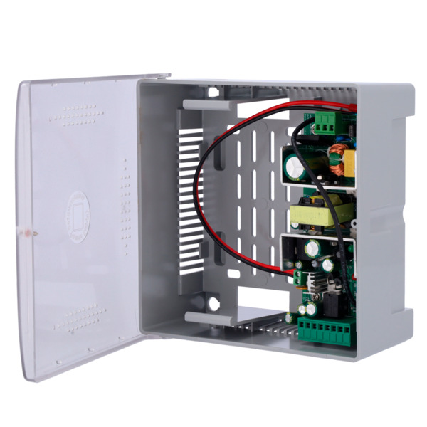 OEM AC-12DC5A-BAT7AH-P Alimentador para control de acceso - Configurable NO/NC - Salida DC 12.5-13.8V / 5A - Caja de plástico -