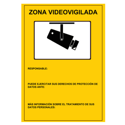 Comprar OEM AC-CARTEL-ES Cartel de plástico - Serigrafía Zona Videovigilada - Homologado - 297 (Al) x 210 (An) mm - Uso interior/exterior - Necesario en toda instalación CCTV