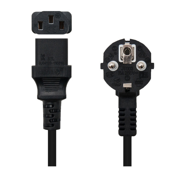 OEM AC-EU-C13 Cable de alimentación - Conector CEE7 macho - C13 hembra - Conductor AWG18 - 5m - Color negro