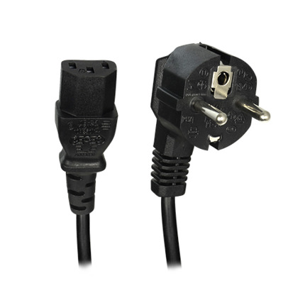 Comprar OEM AC-EU-C14F Cable a enchufe - Conector QT3 - Compatible con enchufes Tipo F - 250VAC / 16A MAX - 140cm de largo
