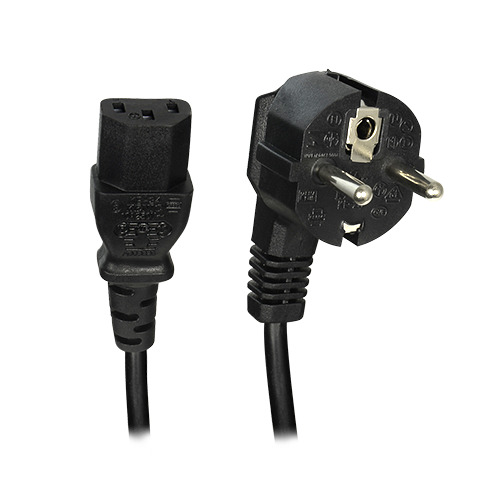 OEM AC-EU-C14F Cable a enchufe - Conector QT3 - Compatible con enchufes Tipo F - 250VAC / 16A MAX - 140cm de largo