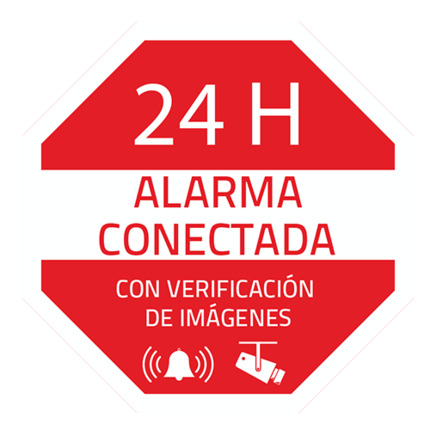 Comprar OEM AC-PEGATINA-ES Pegatina de plástico - Serigrafía Alarma conectada - Vinilo impreso laminado - 65 (Al) x 65 (An) mm - Uso interior/exterior - Adhesivo por el reverso