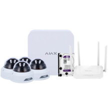 OEM AJ-NVRKIT108T-2W Kit de videovigilancia Ajax - Grabador Ajax de 8 canales   - 4 cámaras turret WiFi de 2 Mpx Uniview - Route