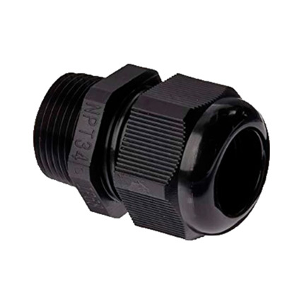 Comprar OEM CABLE-GLAND-NPT3/4-BLACK Racor impermeable - Diámetro entre 13-18 mm - Fabricado en plástico - Apto para exterior IP68 - Bolsa de 10 unidades
