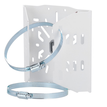 Comprar OEM CBOX-JA-M150-V1 Soporte para mástiles/farolas - Para cámaras bullet o domo - Diseño universal - Apto para uso en exterior - Color blanco | 150 (Al) x 150 (An) x 48 (Fo) mm - Pasador de cables