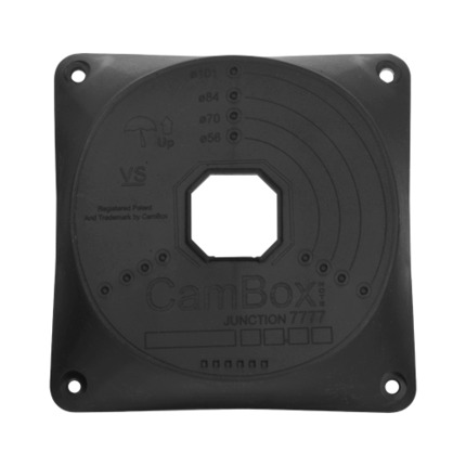 Comprar OEM CBOX-NX7-7777-B Caja de conexiones - Para cámaras domo - Apto para uso exterior - Instalación en techo o pared - Fabricado en plástico - Color negro