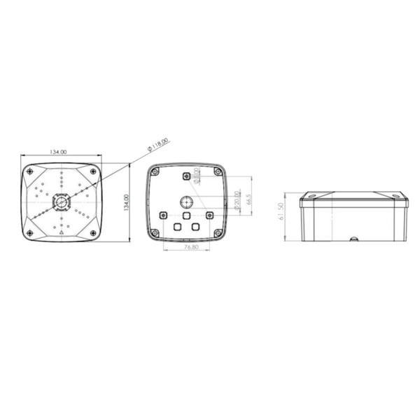 OEM CBOX-S600 Caja de conexiones para cámaras domo - Para cámaras domo - Apta para uso exterior  - Instalación en techo o pared (1)