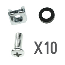 OEM CN-M6 Tornillería - Apto para racks - Métrica M6 - 10 unidades - Tuerca - Tornillo y separador