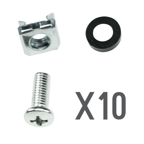 OEM CN-M6 Tornillería - Apto para racks - Métrica M6 - 10 unidades - Tuerca - Tornillo y separador